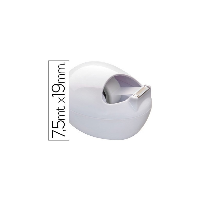 PORTARROLLO SOBREMESA SCOTCH COLOR BLANCO C-36 KARIM DE 7,5 MT X 19 MM INCLUYE ROLLO DE CINTA MAGIC