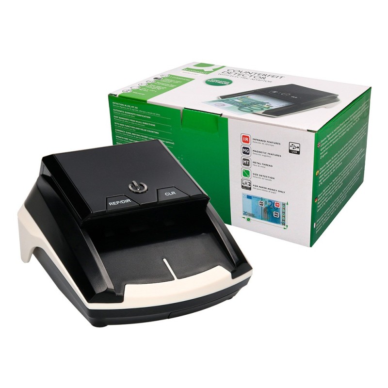 DETECTOR Y CONTADOR Q-CONNECT DE BILLETES FALSOS CON CARGADOR ELECTRICO PUERTO USB ACTUALIZACION DE DIVISAS