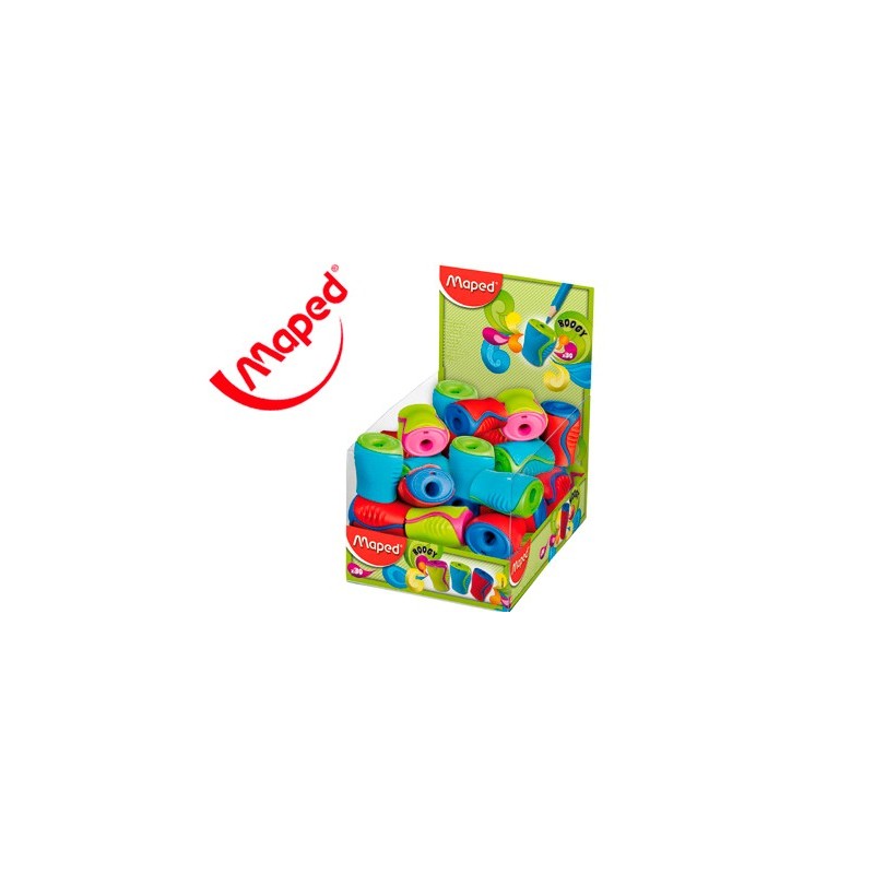 SACAPUNTAS MAPED PLASTICO BOOGY 1 USO CON DEPOSITO COLORES SURTIDOS