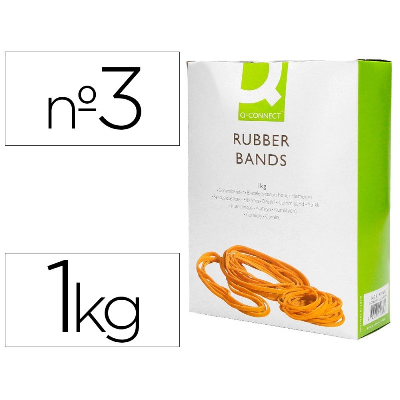 GOMILLAS ELASTICAS Q-CONNECT 1000 GR NUMERO 3 30 X 2 MM