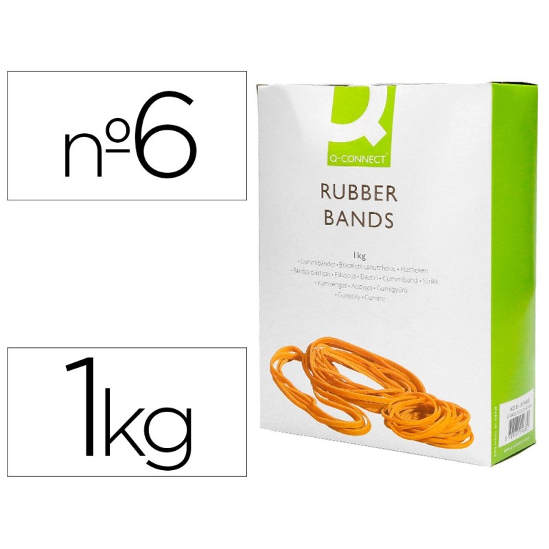 GOMILLAS ELASTICAS Q-CONNECT 1000 GR NUMERO 6 60 X 2 MM