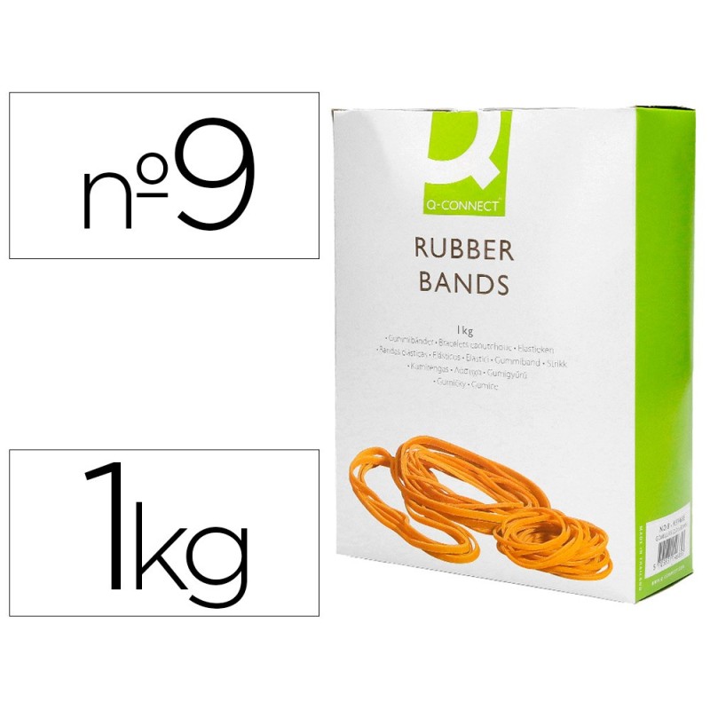 GOMILLAS ELASTICAS Q-CONNECT 1000 GR NUMERO 9 90 X 2 MM