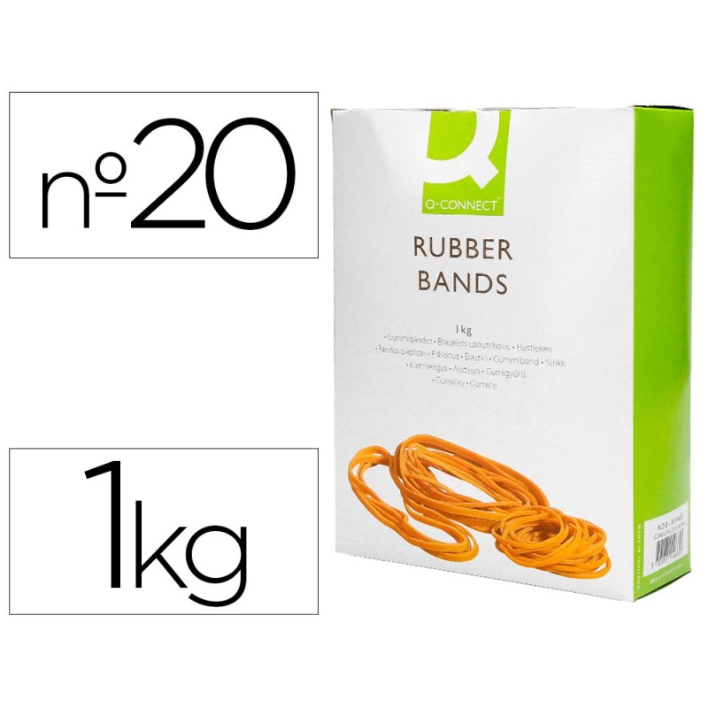 GOMILLAS ELASTICAS Q-CONNECT 1000 GR NUMERO 20 200 X 2 MM