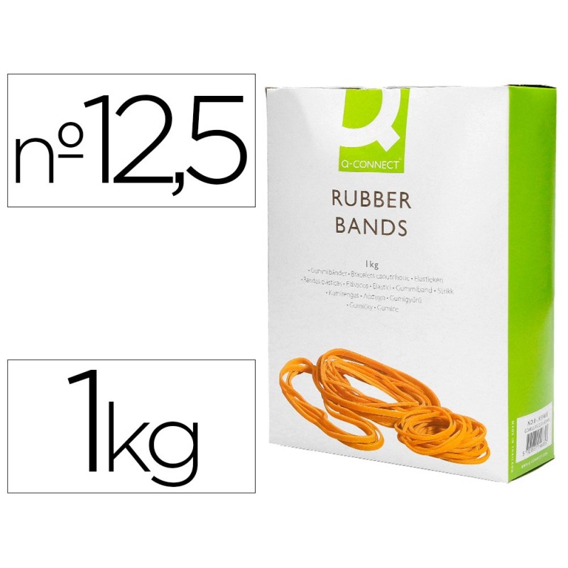 BANDAS ELASTICAS Q-CONNECT 1000 GR 125 X 9 MM NUMERO 12,5