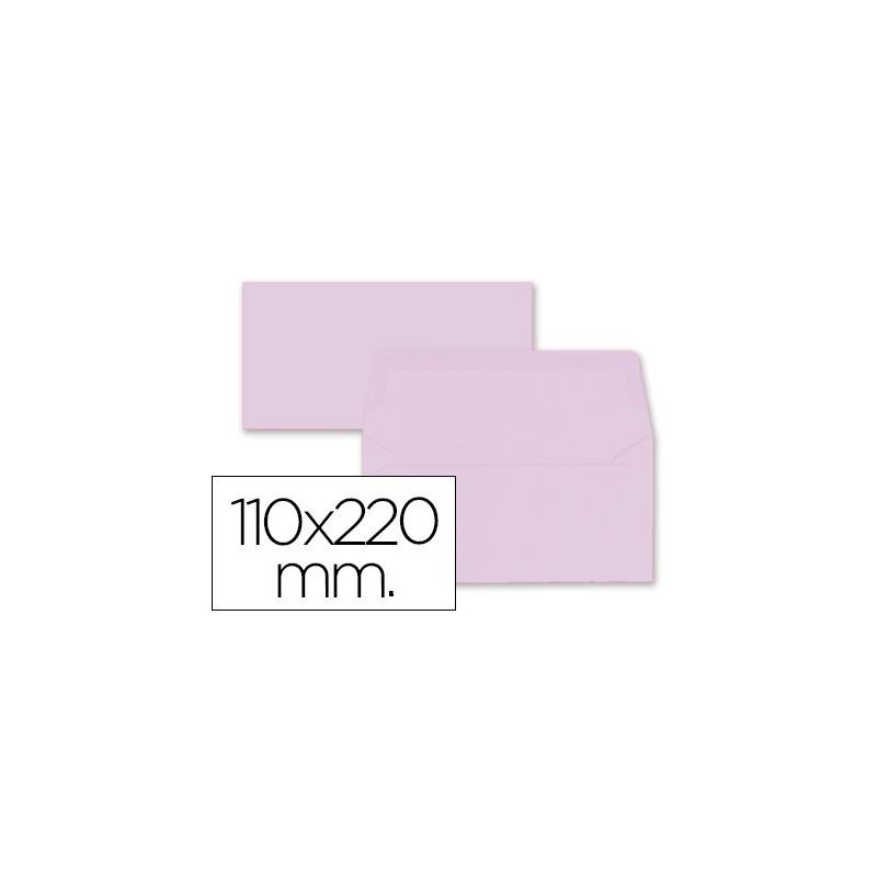 SOBRE LIDERPAPEL AMERICANO ROSA PALIDO 110X220 MM 80 GR PACK DE 9 UNIDADES