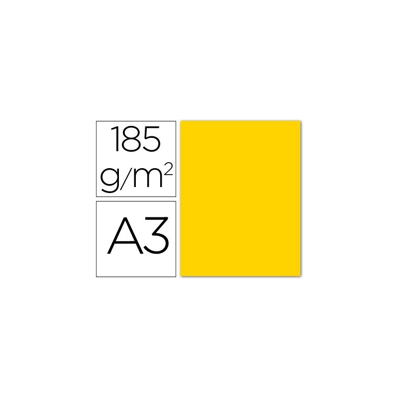 CARTULINA GUARRO DIN A3 GUALDA 185 GR GUALDA PAQUETE 50 HOJAS