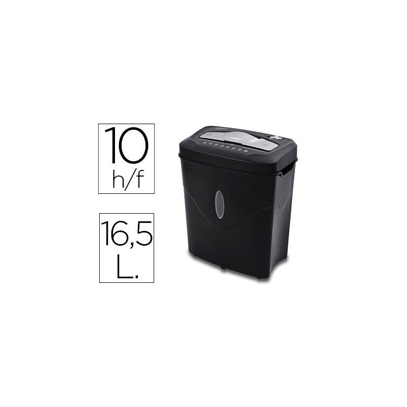 DESTRUCTORA DE DOCUMENTOS Q-CONNECT KF17974 CAPACIDAD DE CORTE 10 H DESTRUYE GRAPAS CLIPS Y TARJETAS PAPELERA 16,5