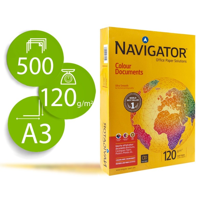 PAPEL FOTOCOPIADORA NAVIGATOR DIN A3 120 GRAMOS PAQUETE DE 500 HOJAS