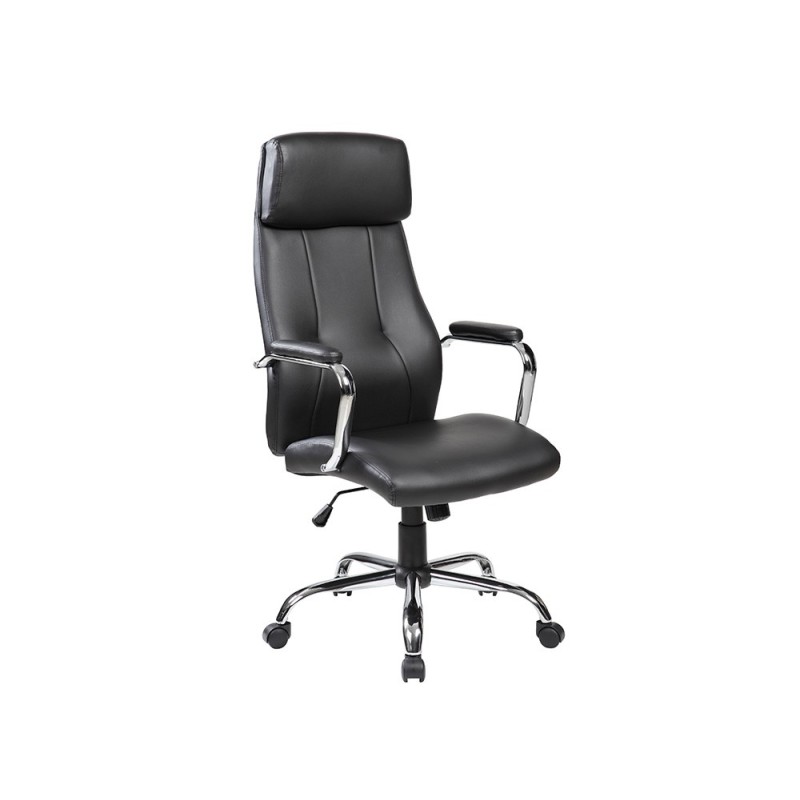 SILLA ROCADA DIRECCION SIMIL PIEL CON BRAZOS METALICOS SISTEMA BASCULANTE 1180X530 MM