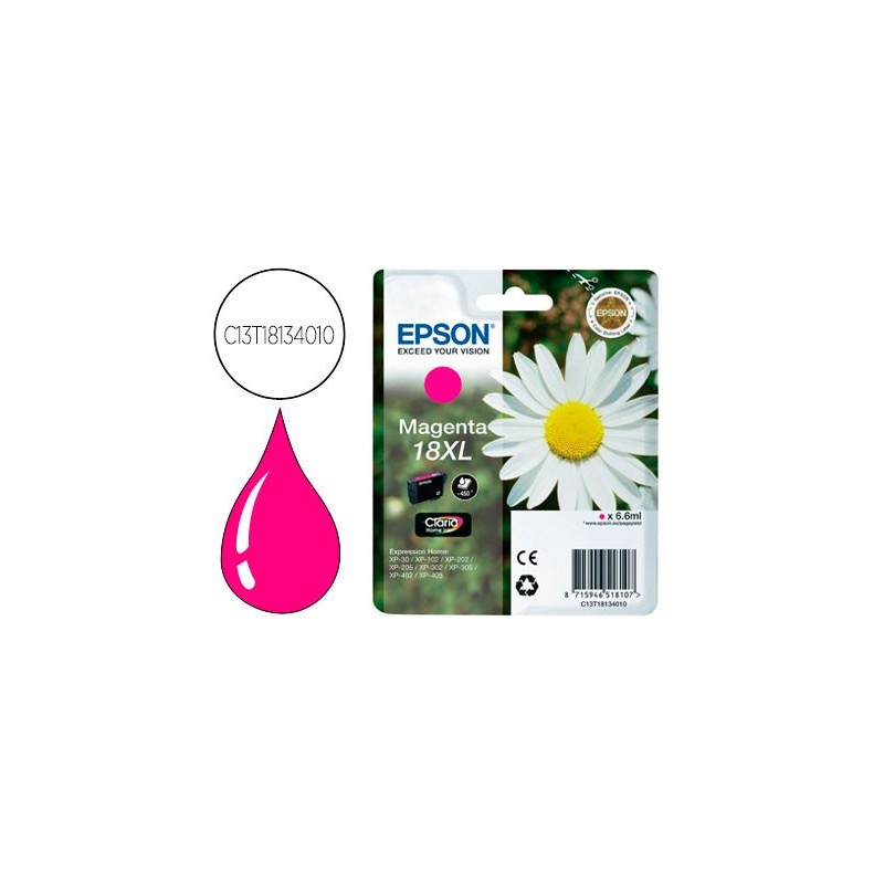 INK-JET EPSON T18XL MAGENTA EXPRESSION HOME XP-102 XP-205 XP-305 XP-405 CAPACIDAD 470 PAG