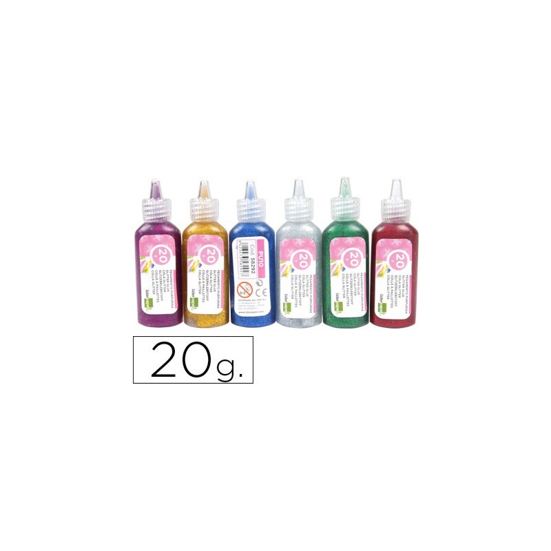PURPURINA PEGAMENTO LIDERPAPEL FANTASIA COLORES METALICOS SURTIDOS BOTE 20 GR