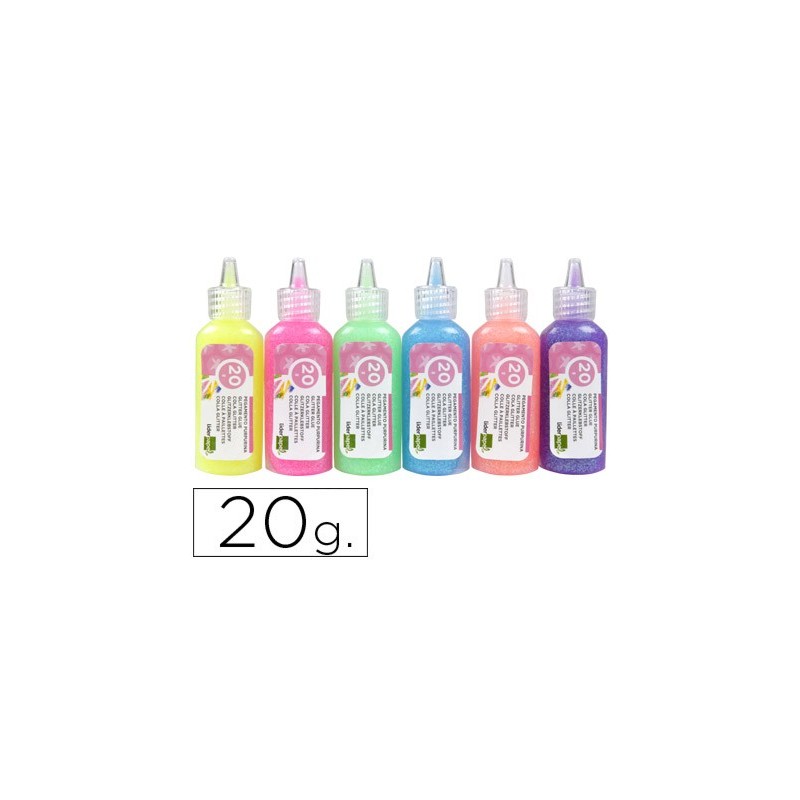 PURPURINA PEGAMENTO LIDERPAPEL FANTASIA COLORES METALICOS PASTELES BOTE DE 20 GR