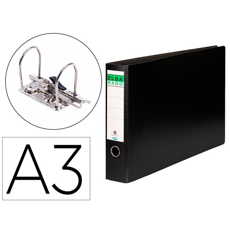 ARCHIVADOR DE PALANCA ELBA DIN A3 APAISADO LOMO 80 MM 320X480 MM