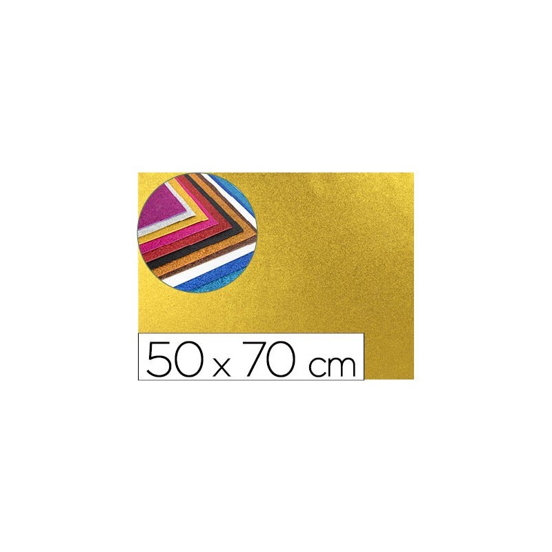GOMA EVA CON PURPURINA LIDERPAPEL 50X70CM 60G/M2 ESPESOR 2MM ORO