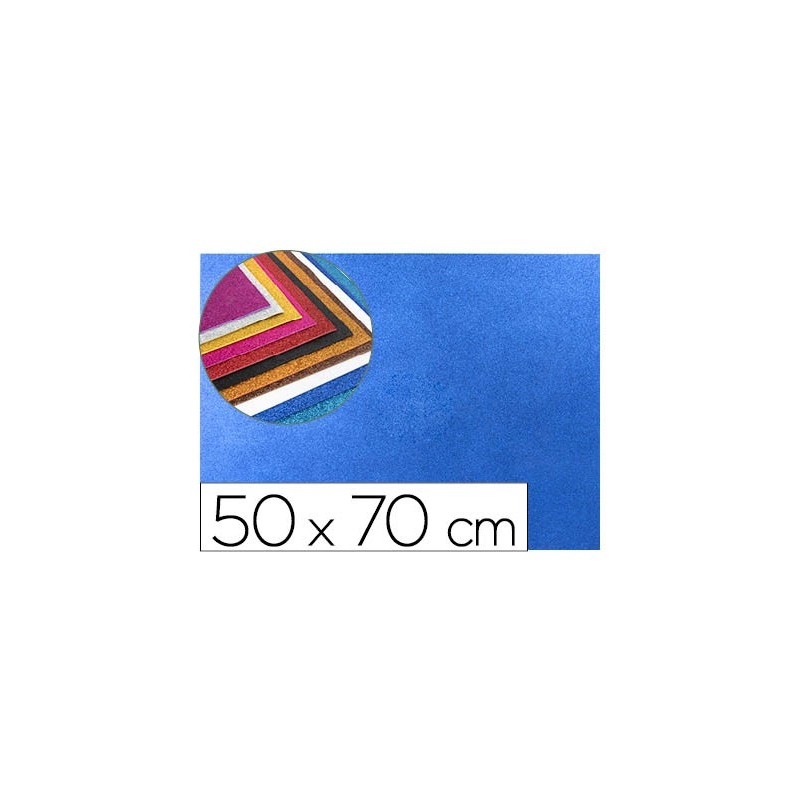 GOMA EVA CON PURPURINA LIDERPAPEL 50X70CM 60G/M2 ESPESOR 2MM AZUL OSCURO