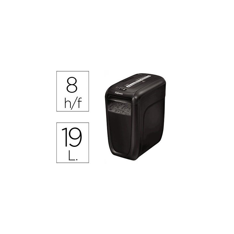 DESTRUCTORA DE DOCUMENTOS FELLOWES 60 CS CAPACIDAD DE CORTE 10 HOJAS DESTRUYE CLIPS GRAPAS Y TARJETAS