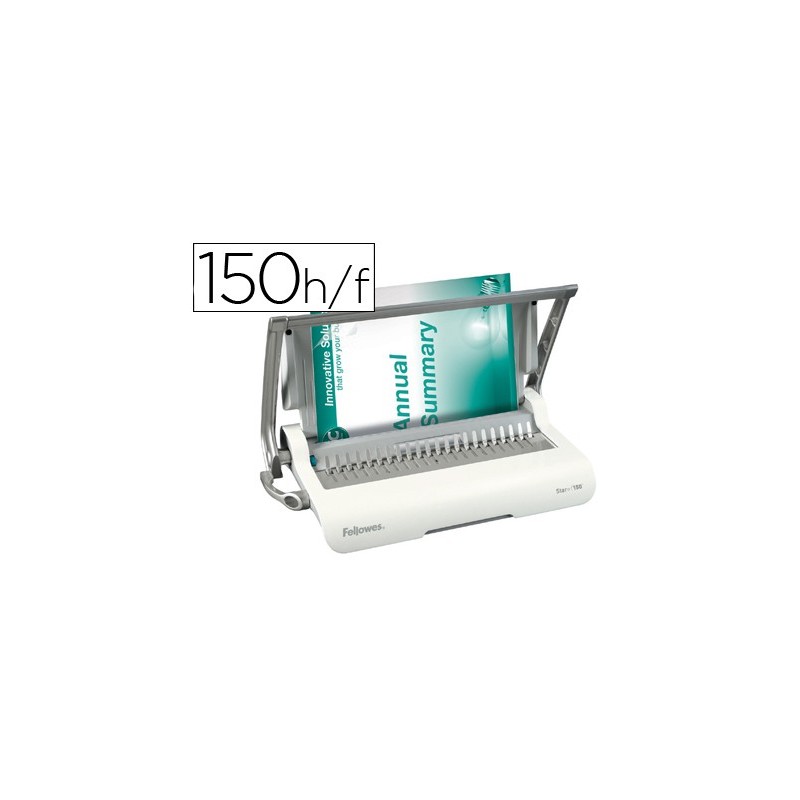 ENCUADERNADORA PARA CANUTILLO FELLOWES STAR+150 PERFORA 15 HOJAS TAMAO DIN A4 ENCUADERNA HASTA 150 HOJAS