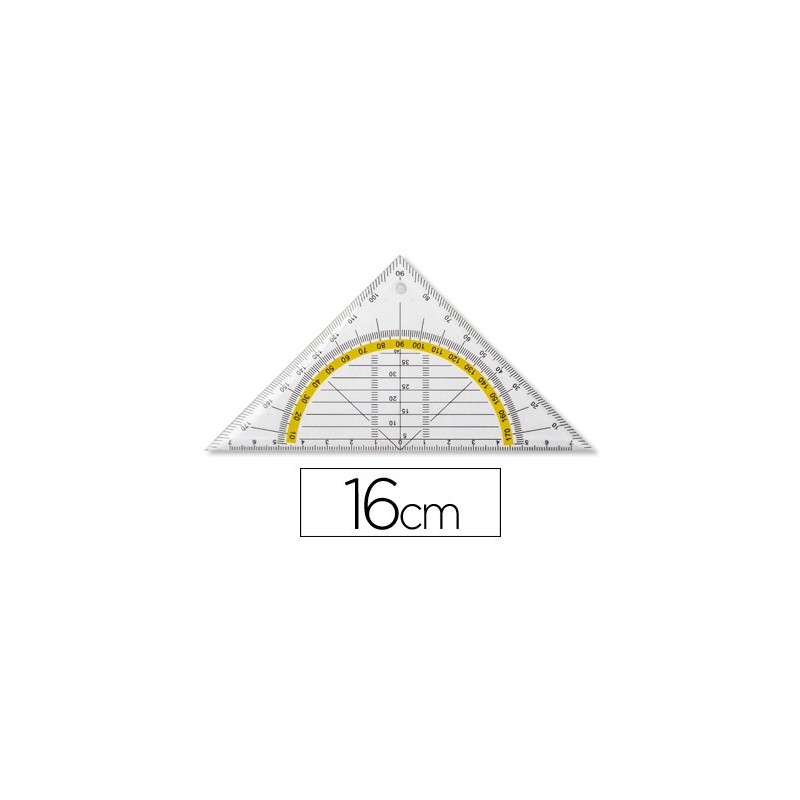 ESCUADRA LIDERPAPEL GEOMETRIA 16 CM PLASTICO CRISTAL