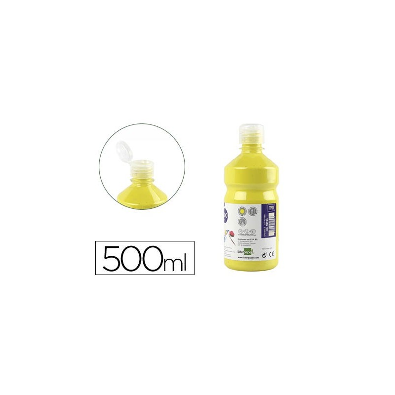 TEMPERA LIQUIDA LIDERPAPEL ESCOLAR 500 ML AMARILLO LIMON