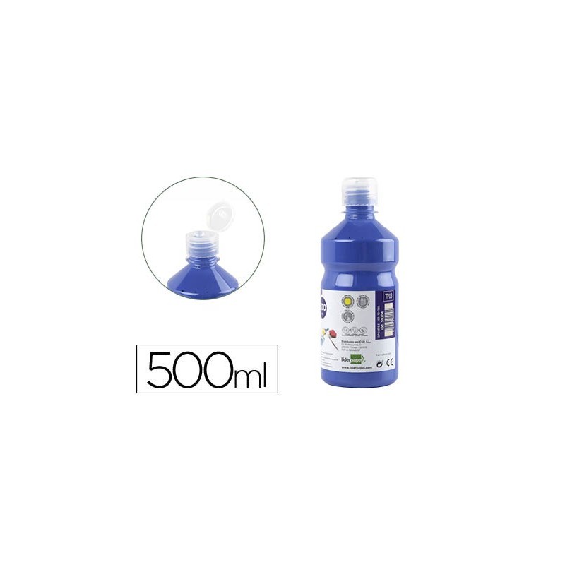 TEMPERA LIQUIDA LIDERPAPEL ESCOLAR 500 ML AZUL MARINO
