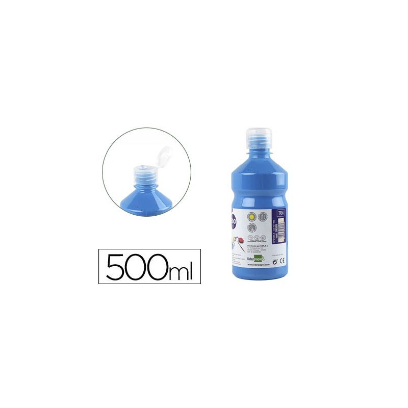TEMPERA LIQUIDA LIDERPAPEL ESCOLAR 500 ML AZUL