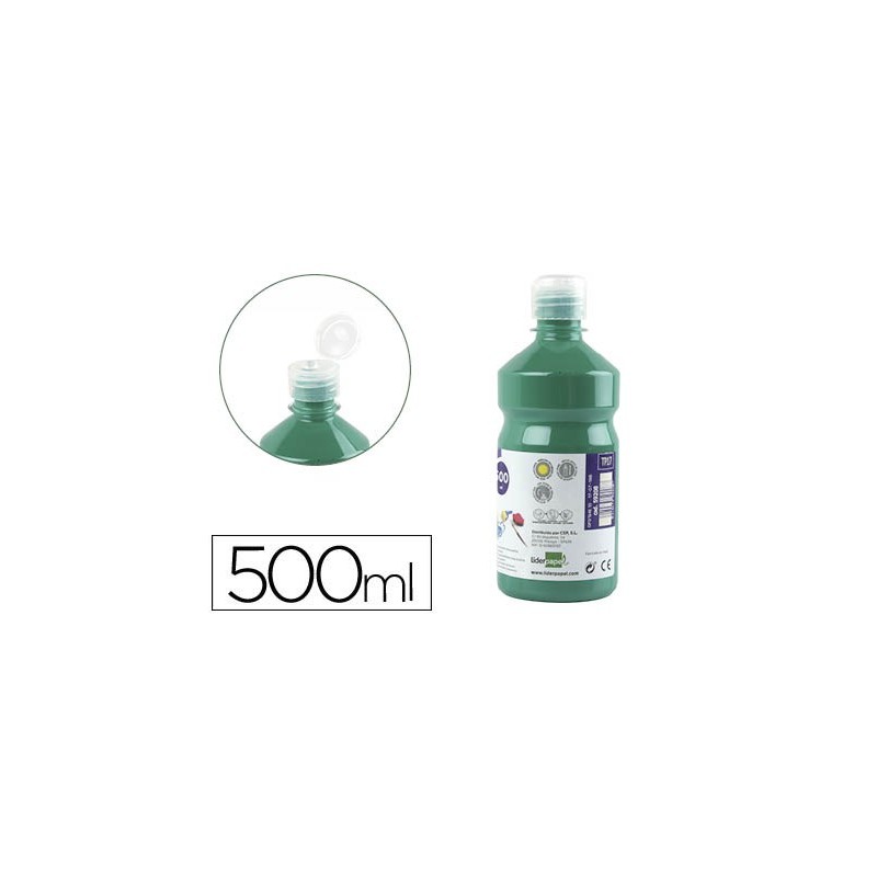 TEMPERA LIQUIDA LIDERPAPEL ESCOLAR 500 ML VERDE OSCURO
