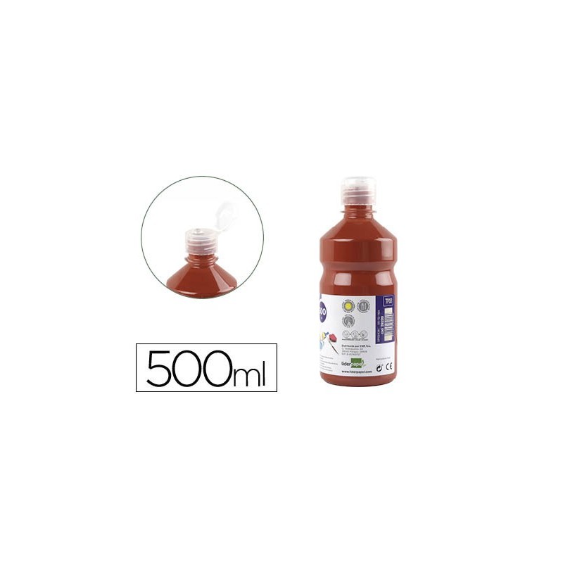 TEMPERA LIQUIDA LIDERPAPEL ESCOLAR 500 ML MARRON