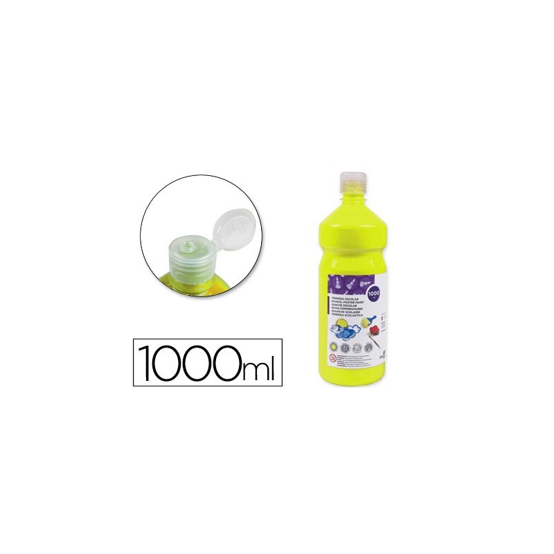 TEMPERA LIQUIDA LIDERPAPEL ESCOLAR 1000 ML AMARILLO LIMON