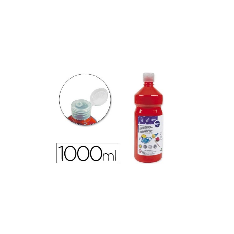 TEMPERA LIQUIDA LIDERPAPEL ESCOLAR 1000 ML ROJO
