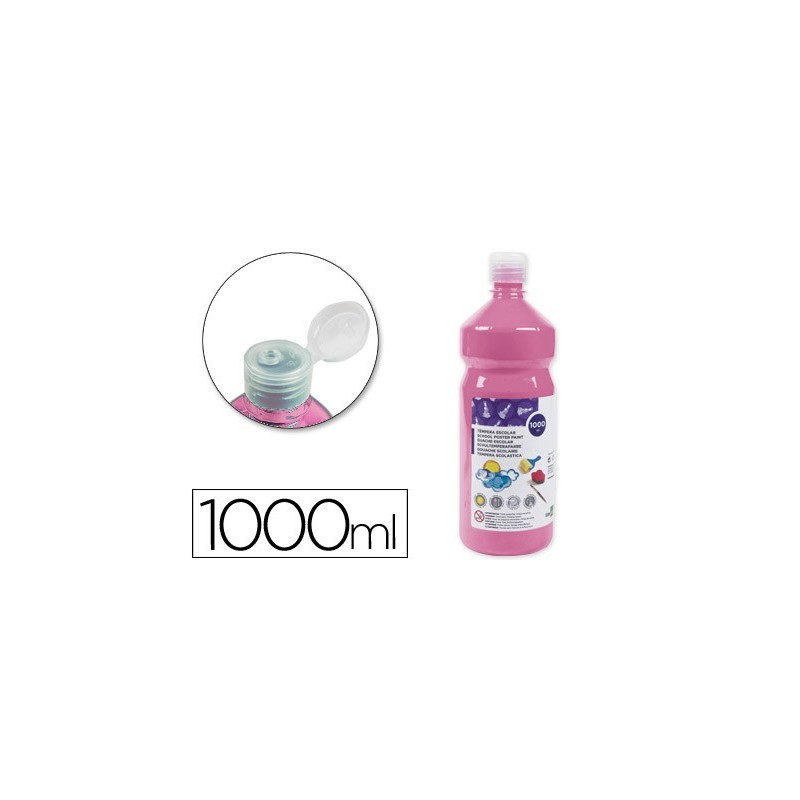 TEMPERA LIQUIDA LIDERPAPEL ESCOLAR 1000 ML ROSA