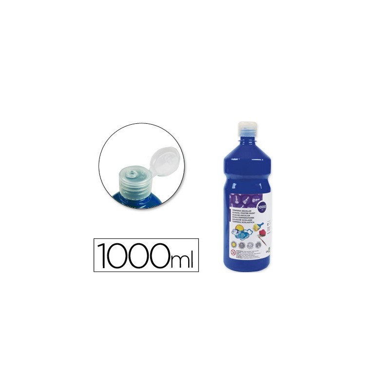 TEMPERA LIQUIDA LIDERPAPEL ESCOLAR 1000 ML AZUL MARINO