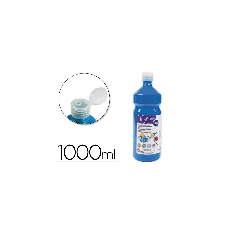 TEMPERA LIQUIDA LIDERPAPEL ESCOLAR 1000 ML AZUL