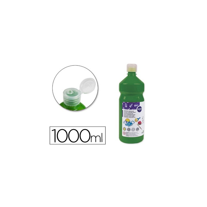 TEMPERA LIQUIDA LIDERPAPEL ESCOLAR 1000 ML VERDE OSCURO