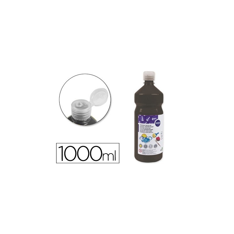 TEMPERA LIQUIDA LIDERPAPEL ESCOLAR 1000 ML NEGRO