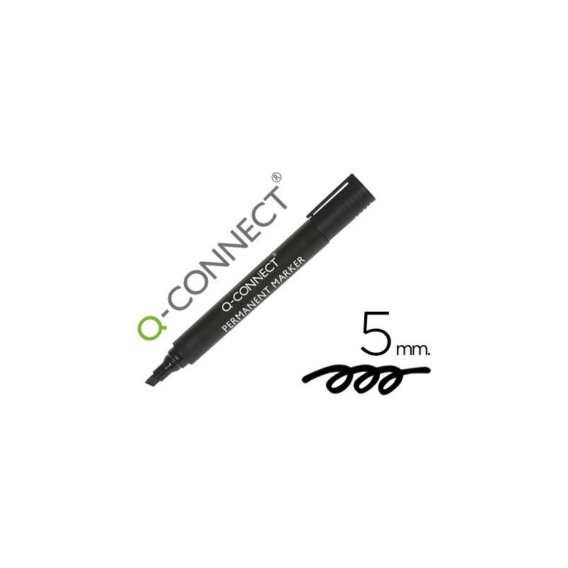 ROTULADOR Q-CONNECT MARCADOR PERMANENTE NEGRO PUNTA BISELADA 5.0 MM
