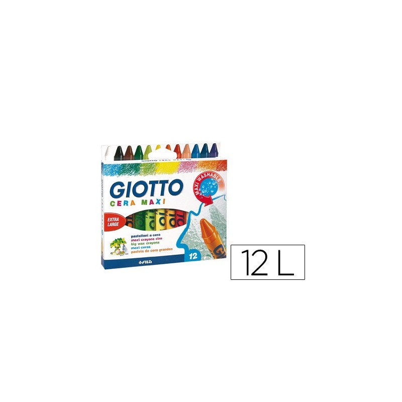 LAPICES CERA GIOTTO MAXI CAJA DE 12 COLORES