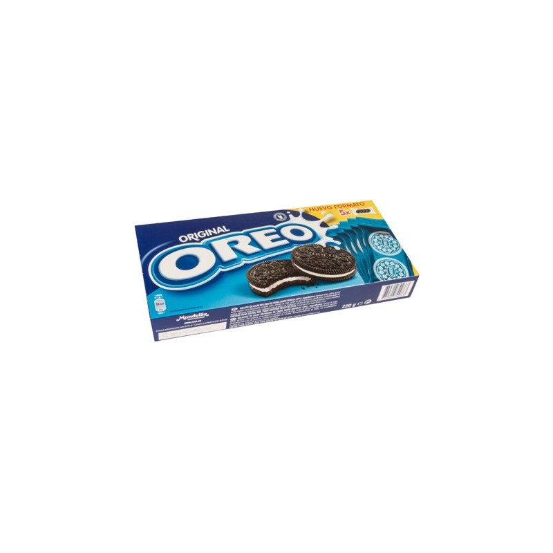 GALLETA OREO ORIGINAL CAJA DE 5 PAQUETES DE 4 UNIDADES 220 GR