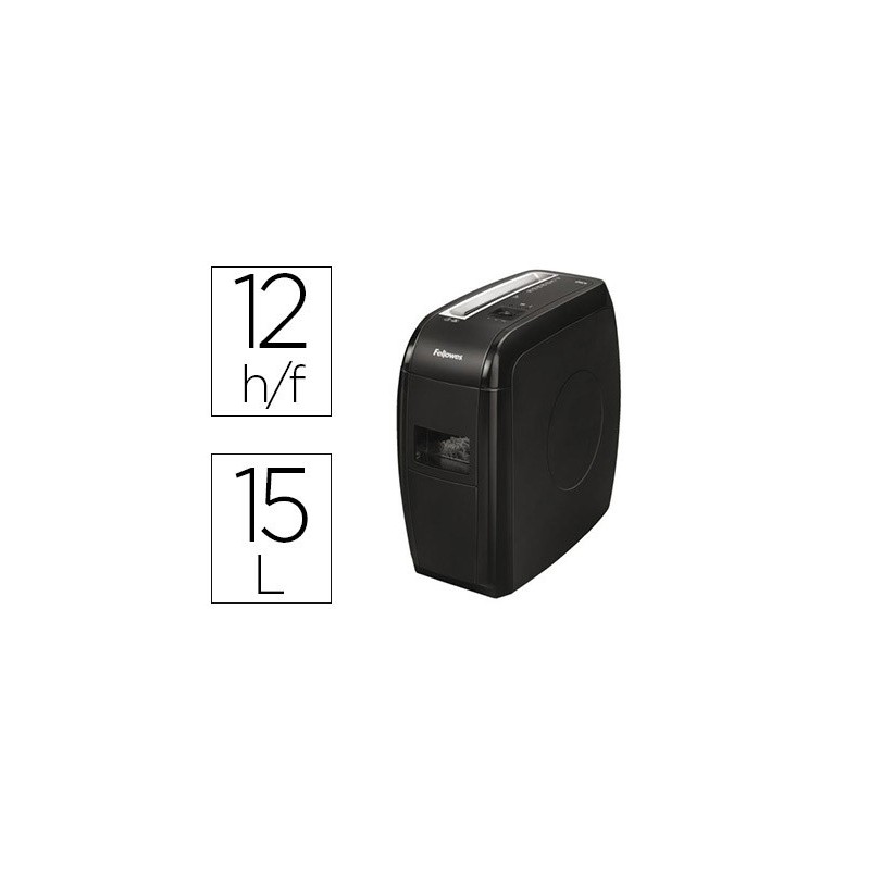 DESTRUCTORA DE DOCUMENTOS FELLOWES 21CS CAPACIDAD DE CORTE 12 H DESTRUYE GRAPAS TARJETAS CREDITO Y CLIPS 15L