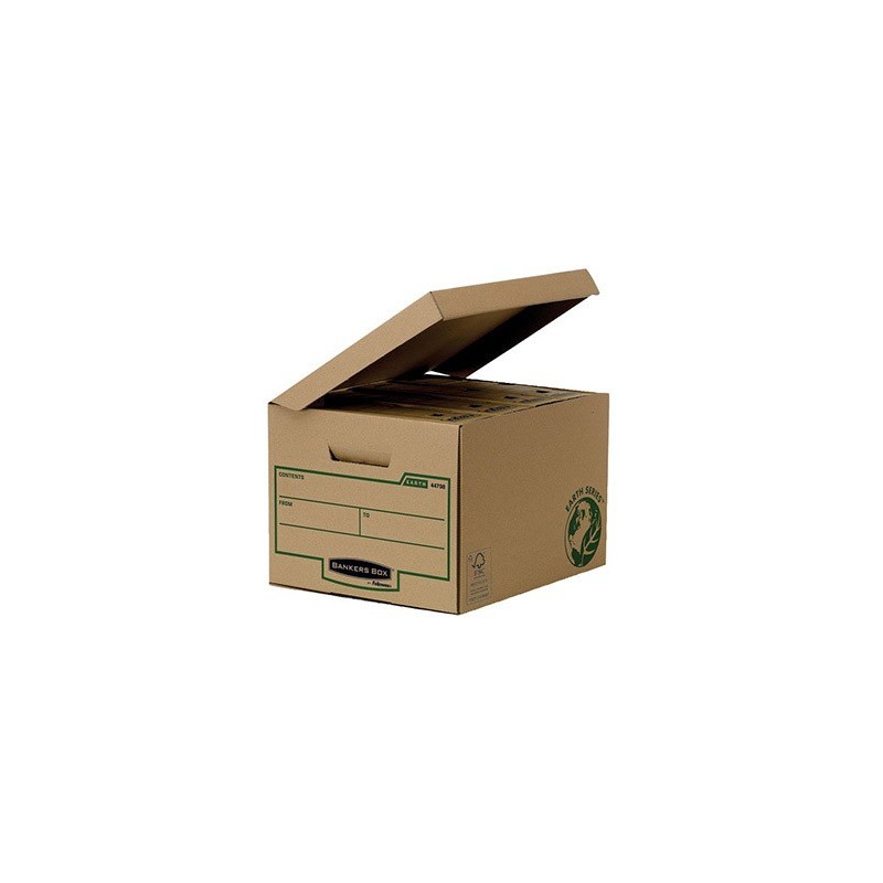 CAJON FELLOWES CARTON RECICLADO PARA ALMACENAMIENTO DE ARCHIVADORES CAPACIDAD 4 CAJAS DE ARCHIVO 80 MM