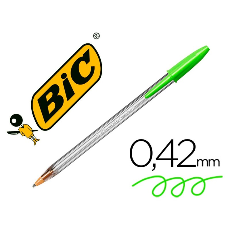BOLIGRAFO BIC CRISTAL FUN VERDE LIMA PUNTA 1,6 MM