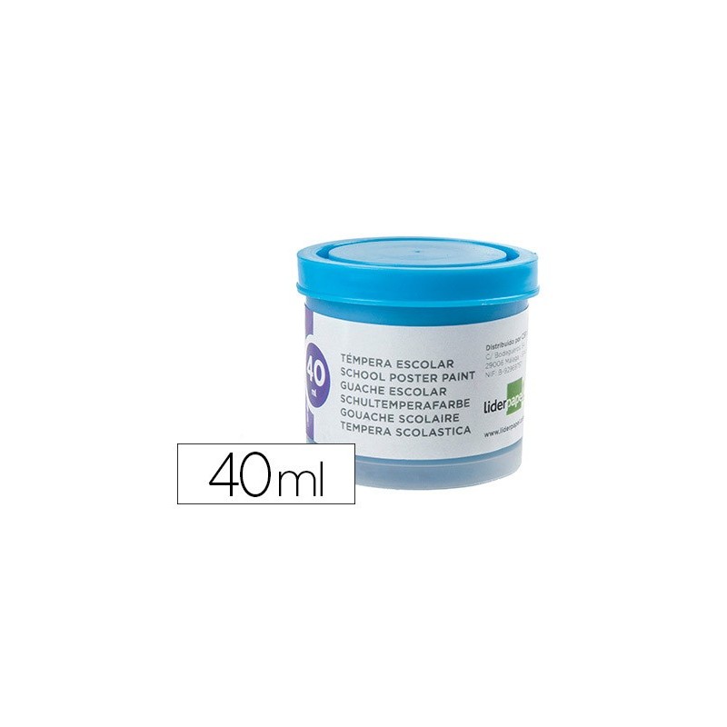 TEMPERA LIDERPAPEL ESCOLAR 40 ML AZUL CIAN