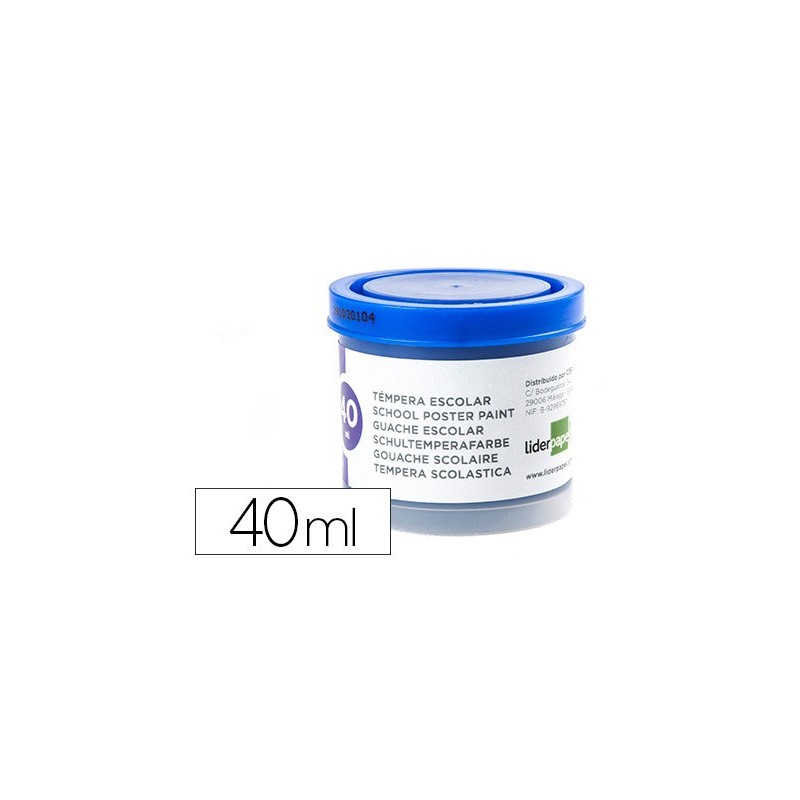 TEMPERA LIDERPAPEL ESCOLAR 40 ML AZUL ULTRAMAR