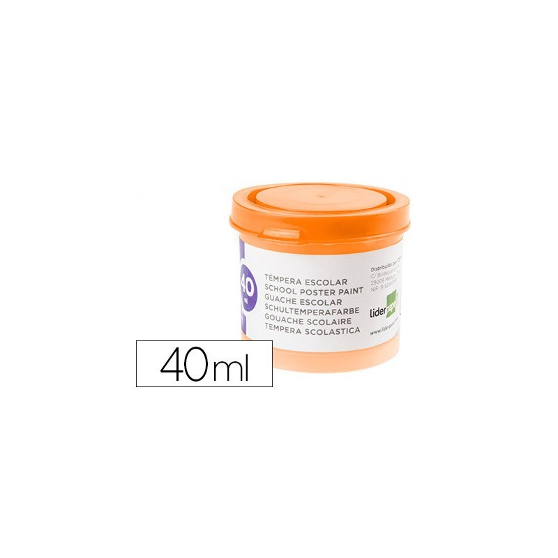 TEMPERA LIDERPAPEL ESCOLAR 40 ML NARANJA