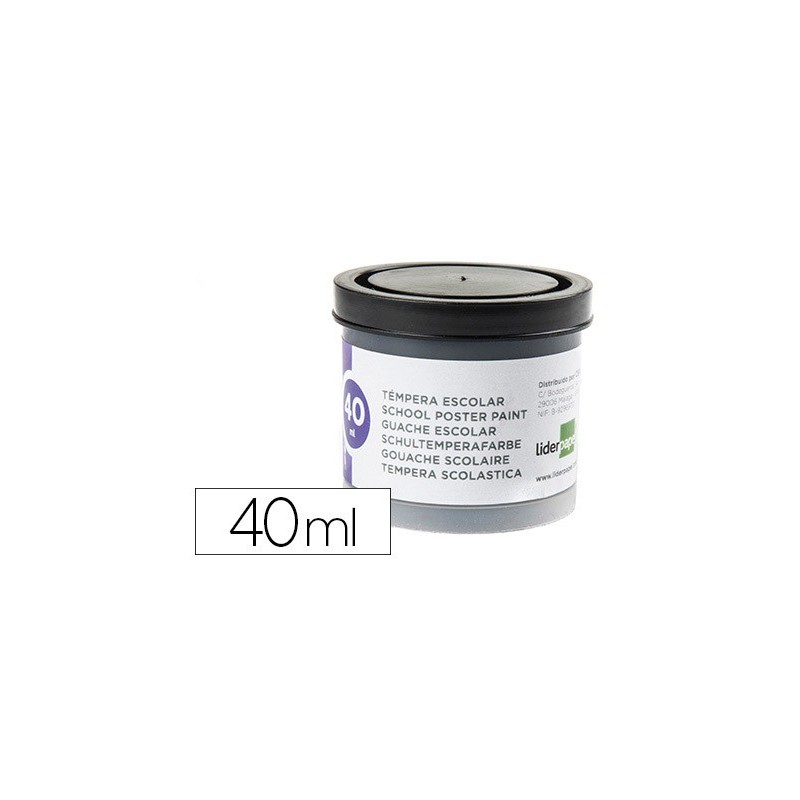 TEMPERA LIDERPAPEL ESCOLAR 40 ML NEGRO