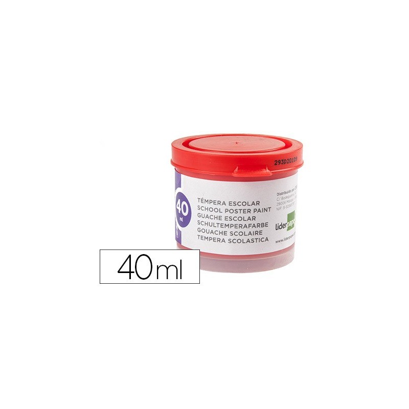 TEMPERA LIDERPAPEL ESCOLAR 40 ML ROJO