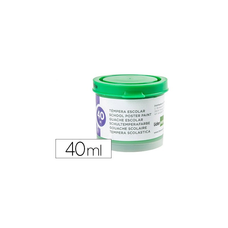 TEMPERA LIDERPAPEL ESCOLAR 40 ML VERDE