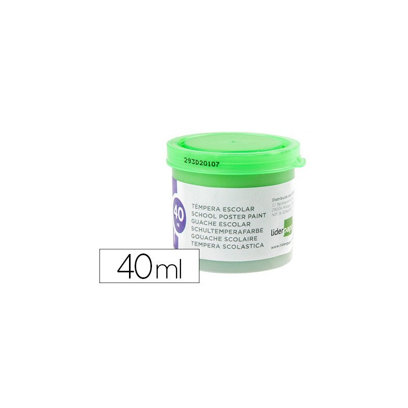 TEMPERA LIDERPAPEL ESCOLAR 40 ML VERDE CLARO