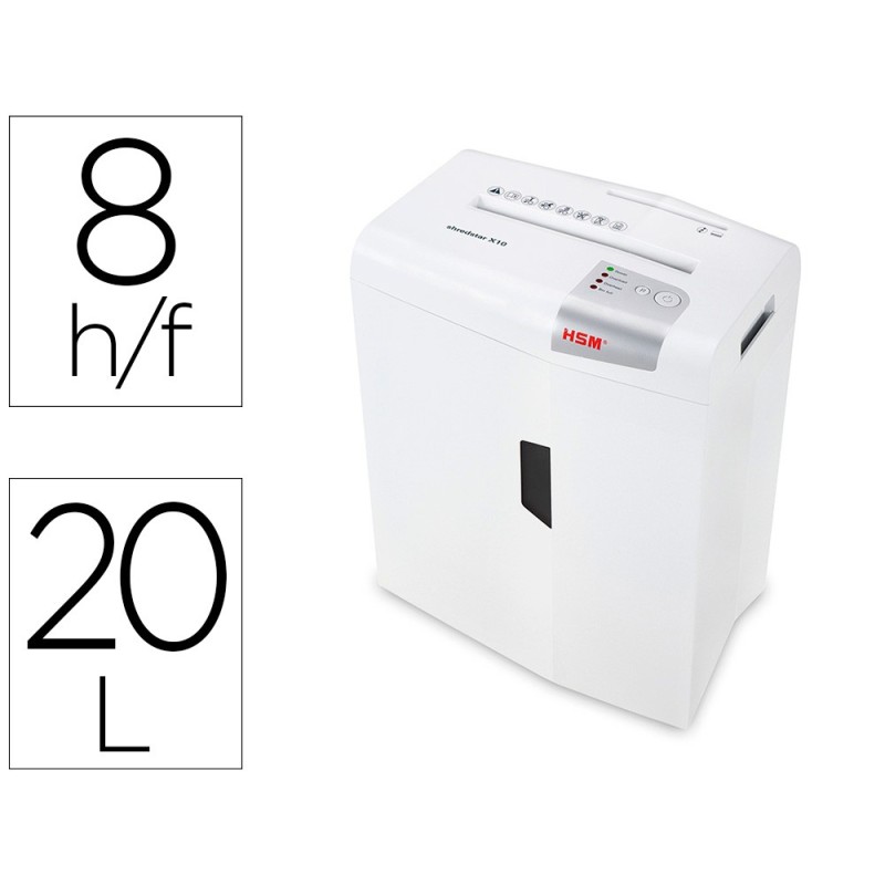 DESTRUCTORA DE DOCUMENTOS HSM SHREDSTAR X10 CAPACIDAD DE CORTE 10H EN PARTICULAS DESTRUYE GRAPAS CLIPS CD Y TARJETAS