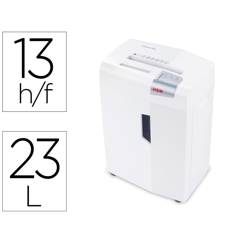 DESTRUCTORA DE DOCUMENTOS HSM SHREDSTAR X13 CAPACIDAD DE CORTE 13 H EN PARTICULAS DESTRUYEGRAPAS CLIPS CD Y TARJETAS