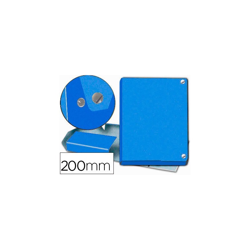 CARPETA PROYECTOS PARDO FOLIO LOMO 200 MM CARTON FORRADO AZUL CON BROCHE